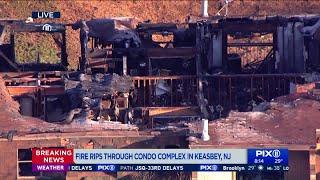 Fire rips through apartment complex in New Jersey
