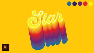 RAINBOW Text Effect Illustrator Tutorial