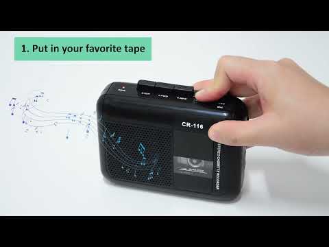 Gracioso CR 116 Portable Stereo Cassette Player Walkman Tape Recorder with Built-in Mic #walkman