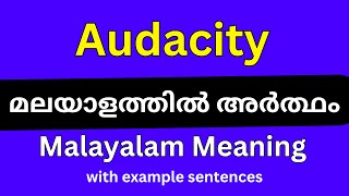 Audacity meaning in Malayalam/Audacity മലയാളത്തിൽ അർത്ഥം