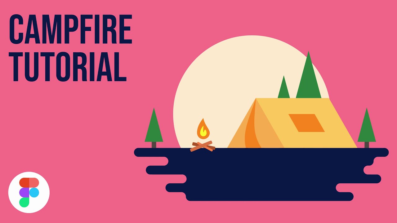 Figbruary Campfire Illustration Figma - Artistic Minimal Art - Full HD