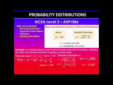 Mean And Standard Deviation Binomial Distribution 91586 Ncea Level 3 Statistics Nzqa 2020