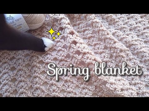 春には春のブランケット＊冷房対策にも！＊透かし模様で爽やかに