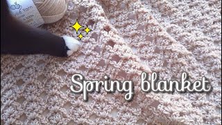 春には春のブランケット＊冷房対策にも！＊透かし模様で爽やかに