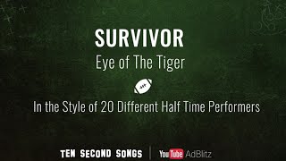 Survivor - Eye Of The Tiger | Ten Second Songs 20 Style Cover  #YouTubeAdBlitz