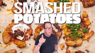 CRISPY GARLIC SMASHED POTATOES (THE PERFECT SIDE DISH!) | SAM THE COOKING GUY