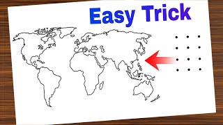 How To Draw World Map easily | world map Drawing | How to draw world map step by step