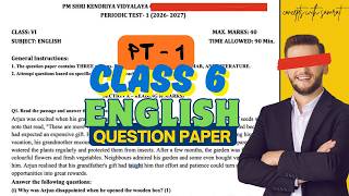 Class 6th ENGLISH Pt-1 Question Paper 2026-27 | Conceptwise |