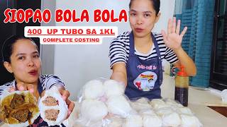 SIOPAO BOLA BOLA 400 UP ANG TUBO SA 1KL RECIPE | Tipid Tips atbp