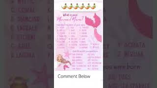 What's your mermaid name? #viral #youtubeshorts #fun #viralshort #name #mermaids