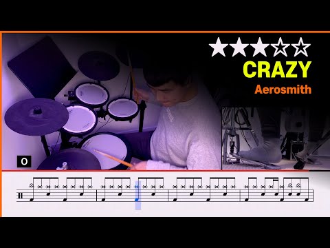 [Lv.11] Crazy - Aerosmith (★★★☆☆) Drum Cover with Sheet Music