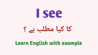 I see meaning in Urdu | I see meaning in Urdu/ Hindi 