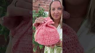 Crochet Drawstring Bag Pattern #crochet #crochetbag