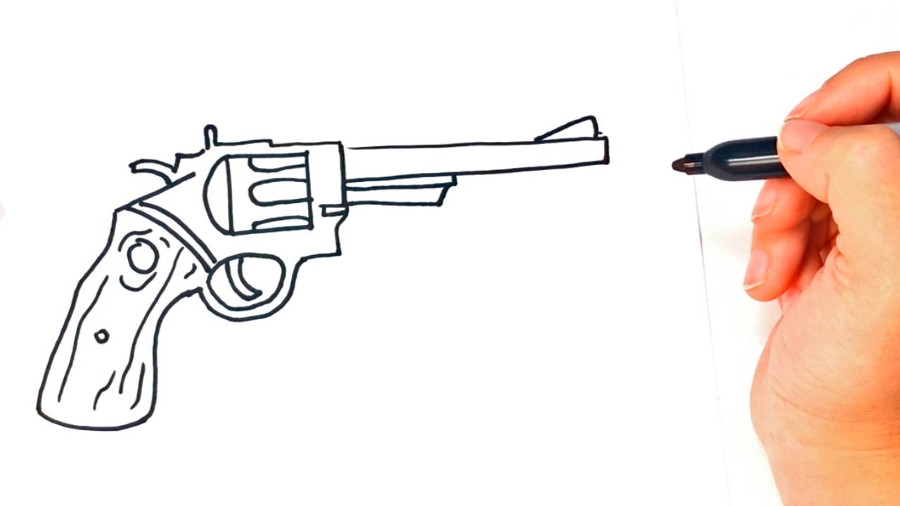 How To Draw A Revolver Revolver Gun Easy Draw Tutorial Youtube