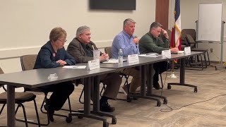 Pottawattamie County Board of Supervisors candidate Mark Shoemaker answers question at public forum