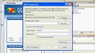 VisualStudio 2008:  Create New Data Connection