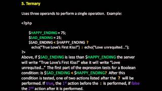 Stream PHP - Operators and Precedence Online
