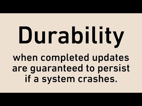 Durability The D Of Acid Software Engineering Dictionary