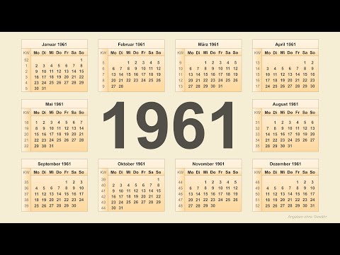 Kalender 1961