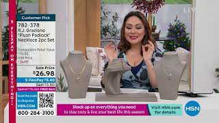 R.J. Graziano "Plush Padlock" Necklace 2piece Set
