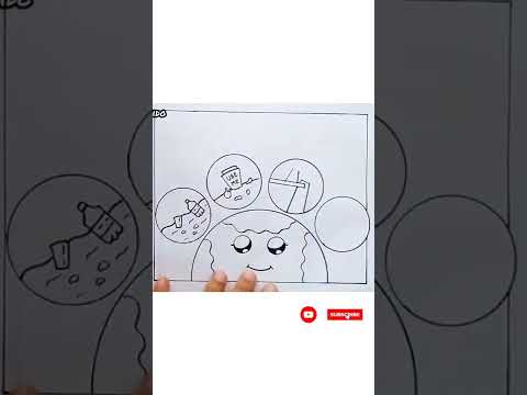 Pollution control | Air , water, soil Drawing easy step #shorts #easydrawing