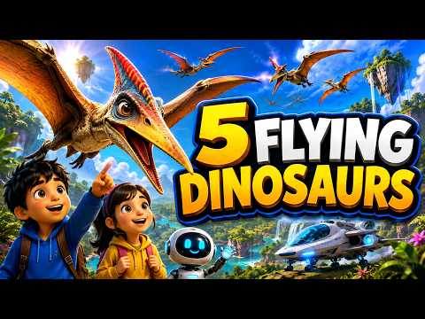 5 Amazing Flying Dinosaurs  for Kids | Pteranodon, Quetzalcoatlus & More | Dinosaur Planet
