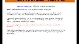 Java Interview Question And Answer What is Marker Interface Explain Java Interview