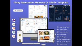 Bootstrap 5 Admin Web App with Responsive Restaurant Dashboard &ndash; Riday