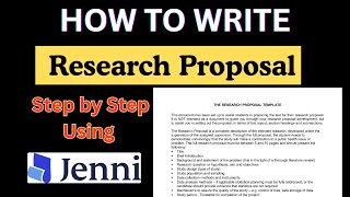 How to Write a Full Research Proposal from Topic to Methodology Using Jenni AI