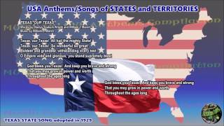 Texas State Song TEXAS, OUR TEXAS with music, vocal and lyrics