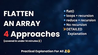Stream How to FLATTEN an array in JavaScript  (4 ways in under 14 mins!) #flat #javascriptinterview Online