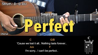 Perfect - Simple Plan | EASY Guitar Tutorial with Chords - Guitar Lessons