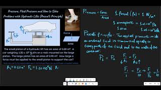What is Pressure, Pascals, Pascals Principle, and How to Solve Problems with Car Lifts (Physics)