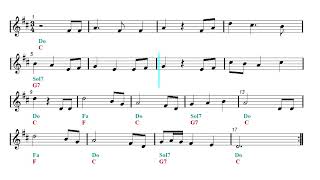 B flat Play Along - Lullaby - Wiegenlied - Brahms - Christmas song (Bb Sheet music - Guitar chords)