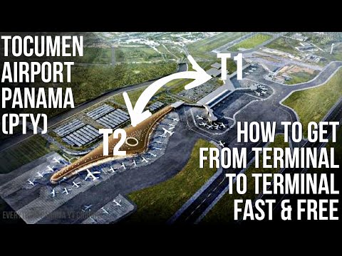 How to get from Terminal to Terminal FREE & FAST @ Panama City Tocumen Airport PTY T1 & New T2 bus