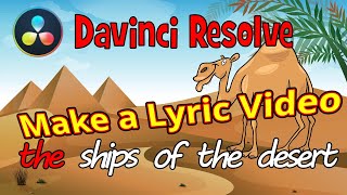 Davinci Resolve Make a Lyric Video