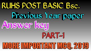 RUHS Post Basic Bsc. Nursing previous year paper|| RUHS Previous years paper high tech