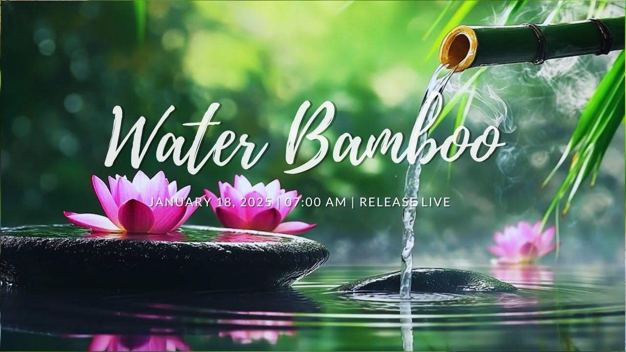 Bamboo Water Sounds Relaxing Piano Music For Deep Sleep Stress