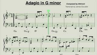 Adagio - Albinoni Piano with score