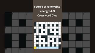 Source of renewable energy (4,7) Crossword Clue #crossword #crosswordpuzzles