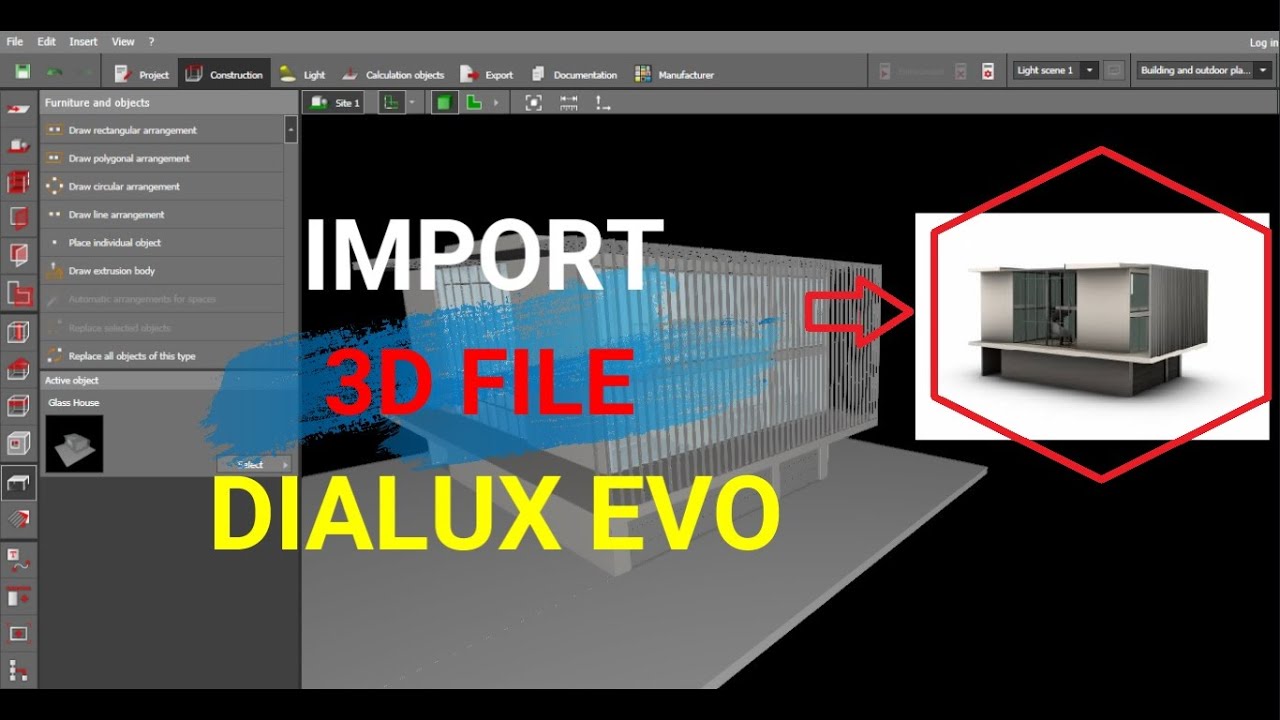 Výukový program Dialux Evo Import 3D souboru Youtube