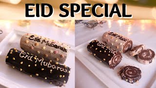 Eid Special Chocolate Swiss Roll Cake in Frying Pan l Eid Recipes