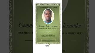 Gemmark Sueish Alexander | Funeral Announcement #obituariessvg