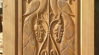 Peacock Main Door Design Wood Carving Tesla