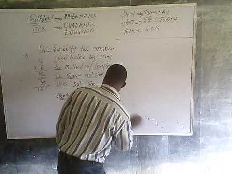 Quadratic Equations Series 1d 2x 5x 12 0