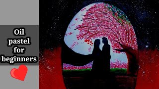 couple love oil pastel drawing❤ | oil pastel for beginners💜 | cute couple love oil pastel drawing💙