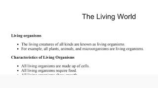 Short and best note of The Living world class 11th Biology