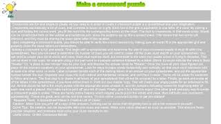 How to : Make a crossword puzzle