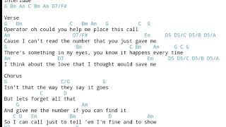 operator Jim Croce chords and lyrics karaoke acoustic
