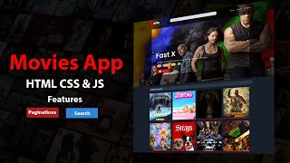 Movies App using HTML CSS and JavaScript